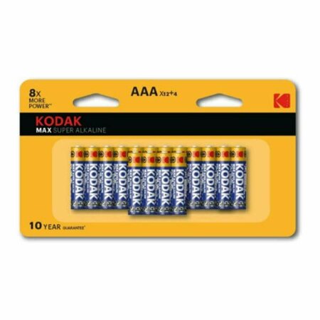 KODAK Max AAA Battery, 16PK 30413511